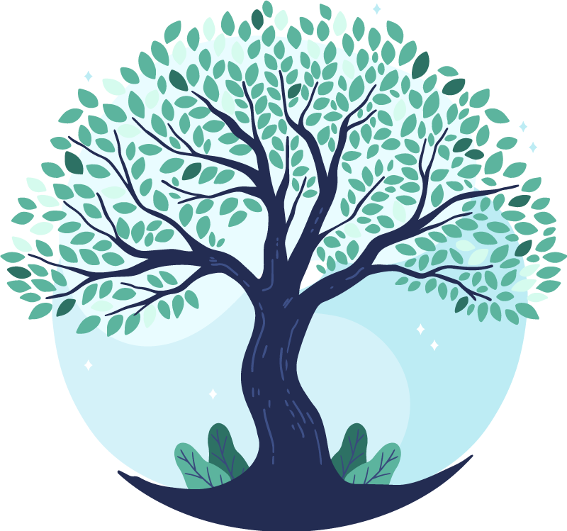 乙烯基地毯特性蓝色生命之树 - TenStickers