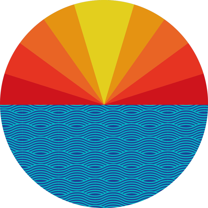 乙烯基地毯特性复古海洋日落 - TenStickers