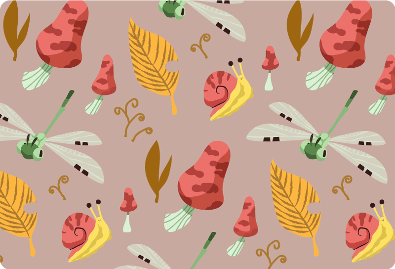 乙烯基地毯特性秋季动植物图案 - TenStickers