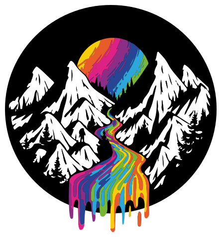 乙烯基地毯特性呈现彩虹山景 - TenStickers