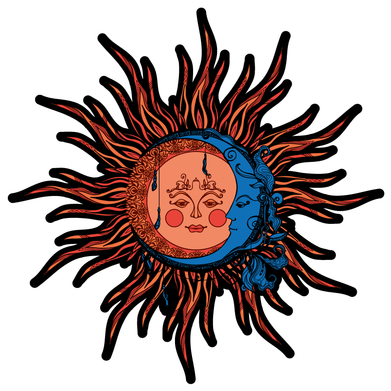 乙烯基地毯特性：天体日月图案 - TenStickers
