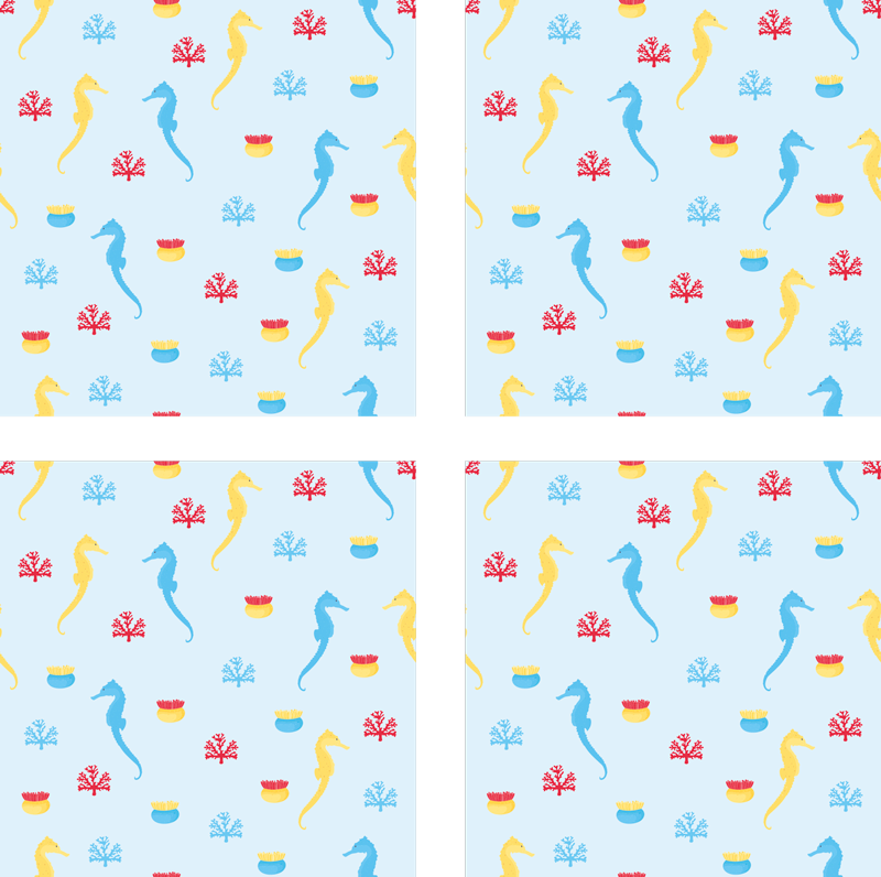 乙烯基地毯特性与海马自然水花 - TenStickers