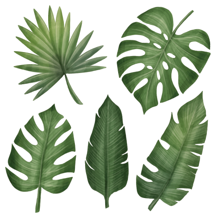 乙烯基花草地毯大绿叶 - TenStickers