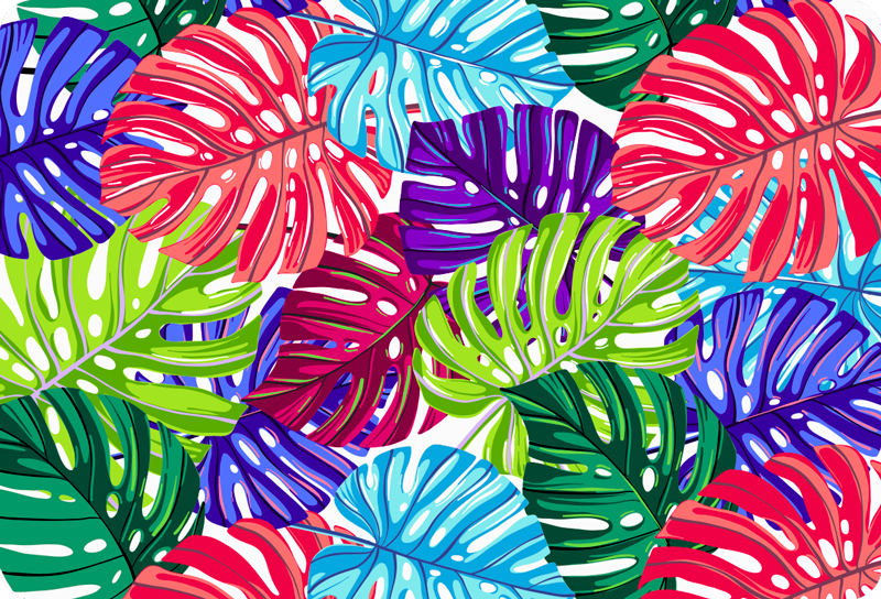 乙烯基花草地毯适合热带龟背竹 - TenStickers