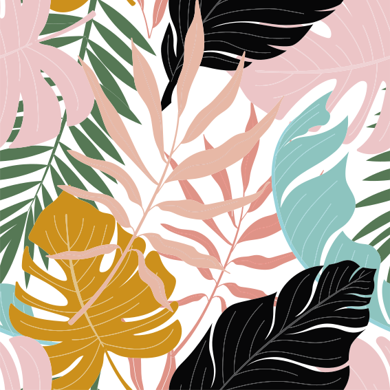 乙烯基花草地毯色彩斑斓的抽象花卉图案 - TenStickers