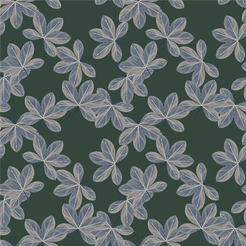 乙烯基花草地毯深色叶子设计 - TenStickers