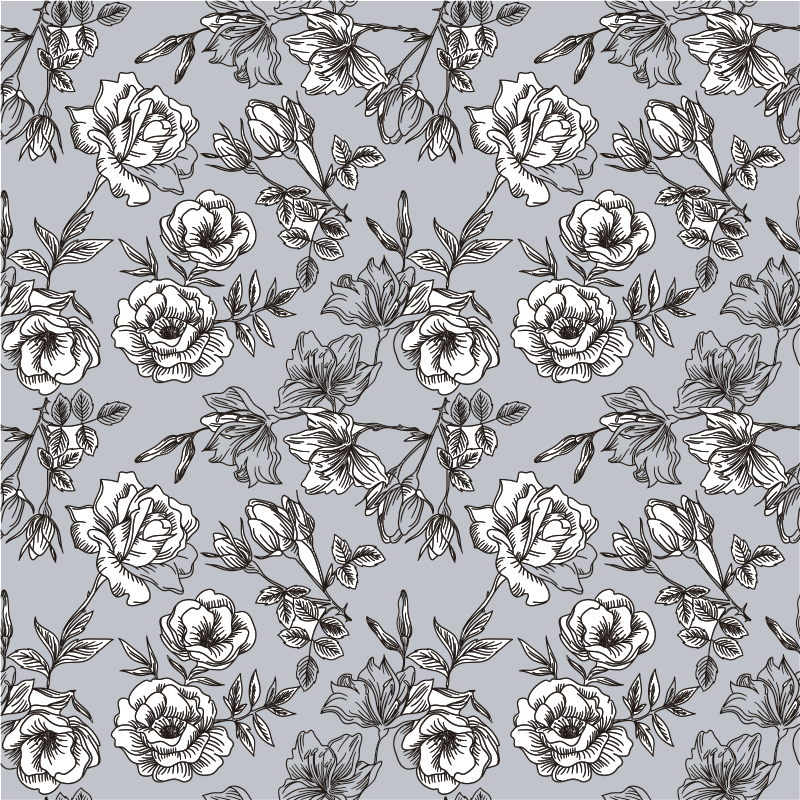 乙烯基花草地毯透明花朵设计 - TenStickers