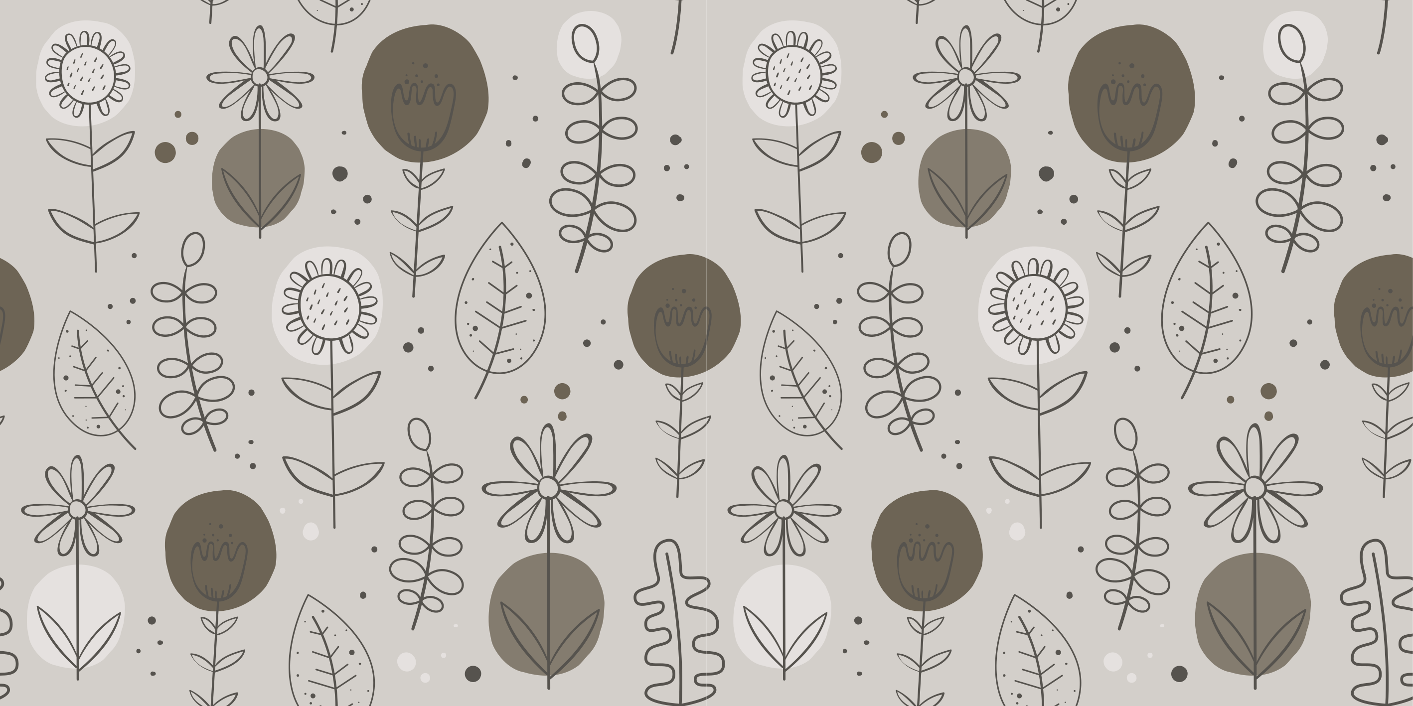 乙烯基花草地毯自然色彩地面图案 - TenStickers