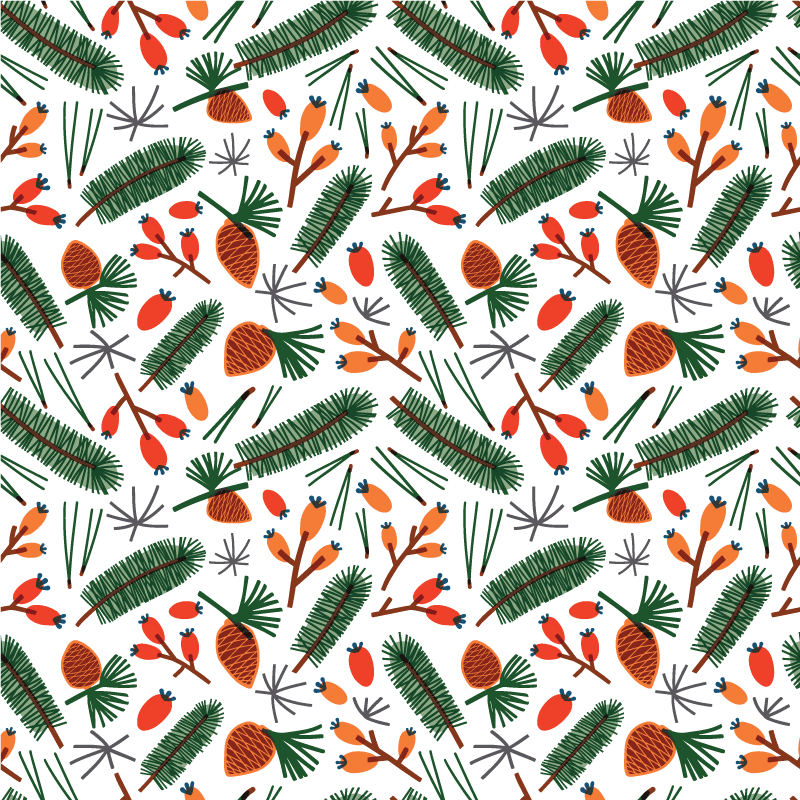 乙烯基花草地毯秋季植物叶子图案 - TenStickers