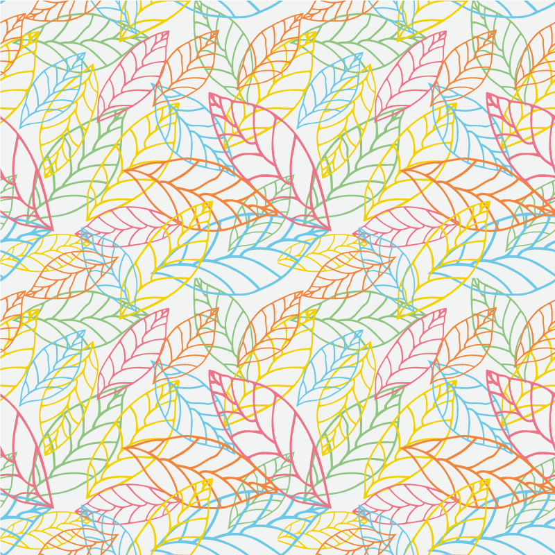 乙烯基花草地毯可爱多彩霓虹叶设计 - TenStickers