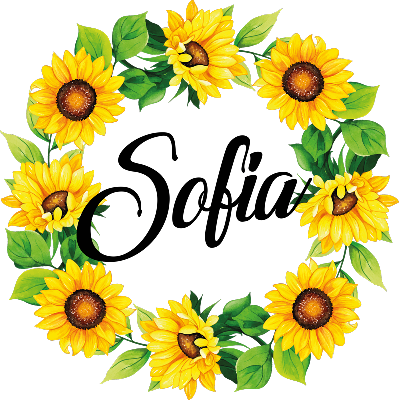 乙烯基花草地毯 夏日花冠定制名字 - TenStickers