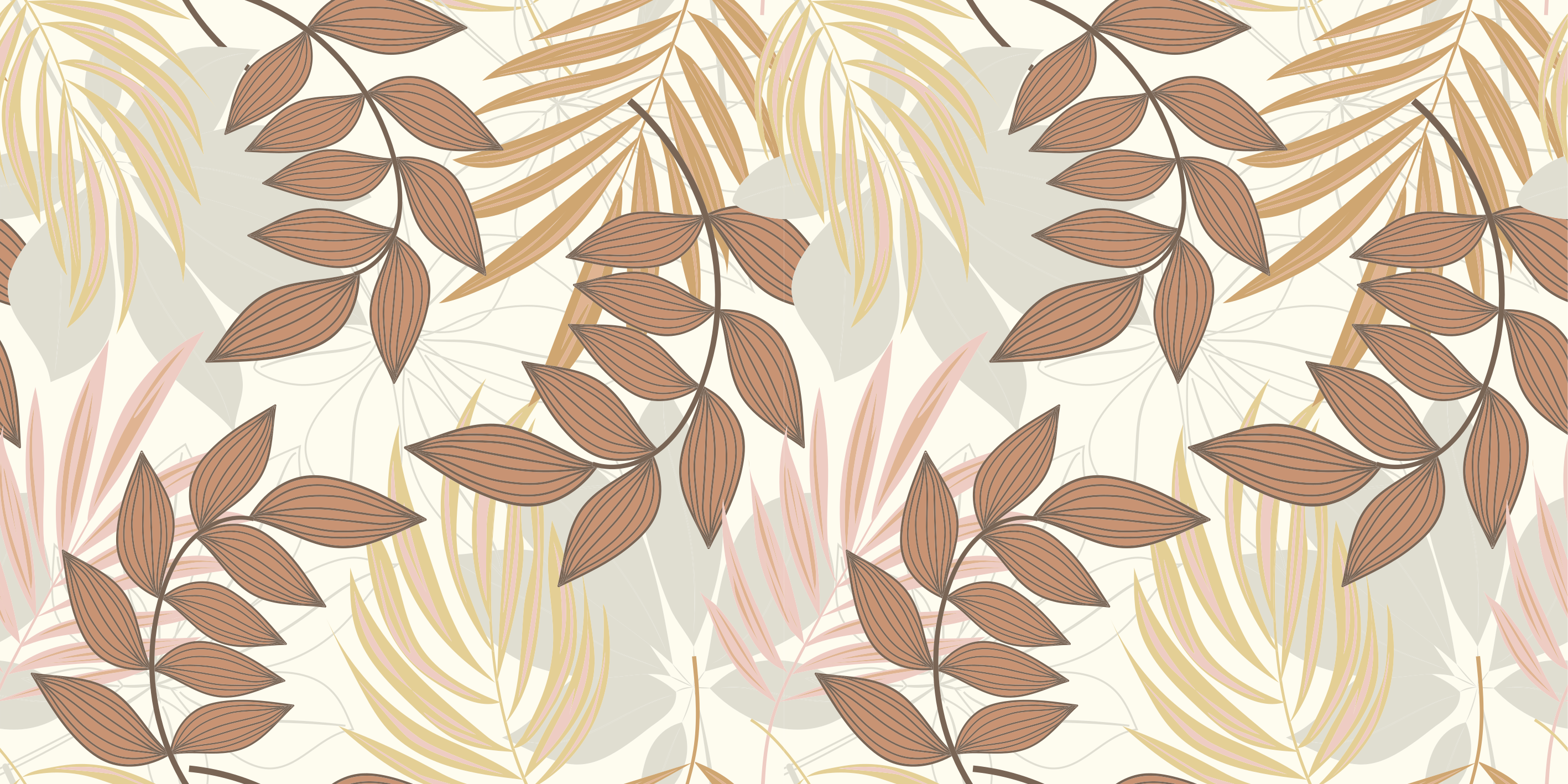 乙烯基花草地毯优雅叶子灵感 - TenStickers