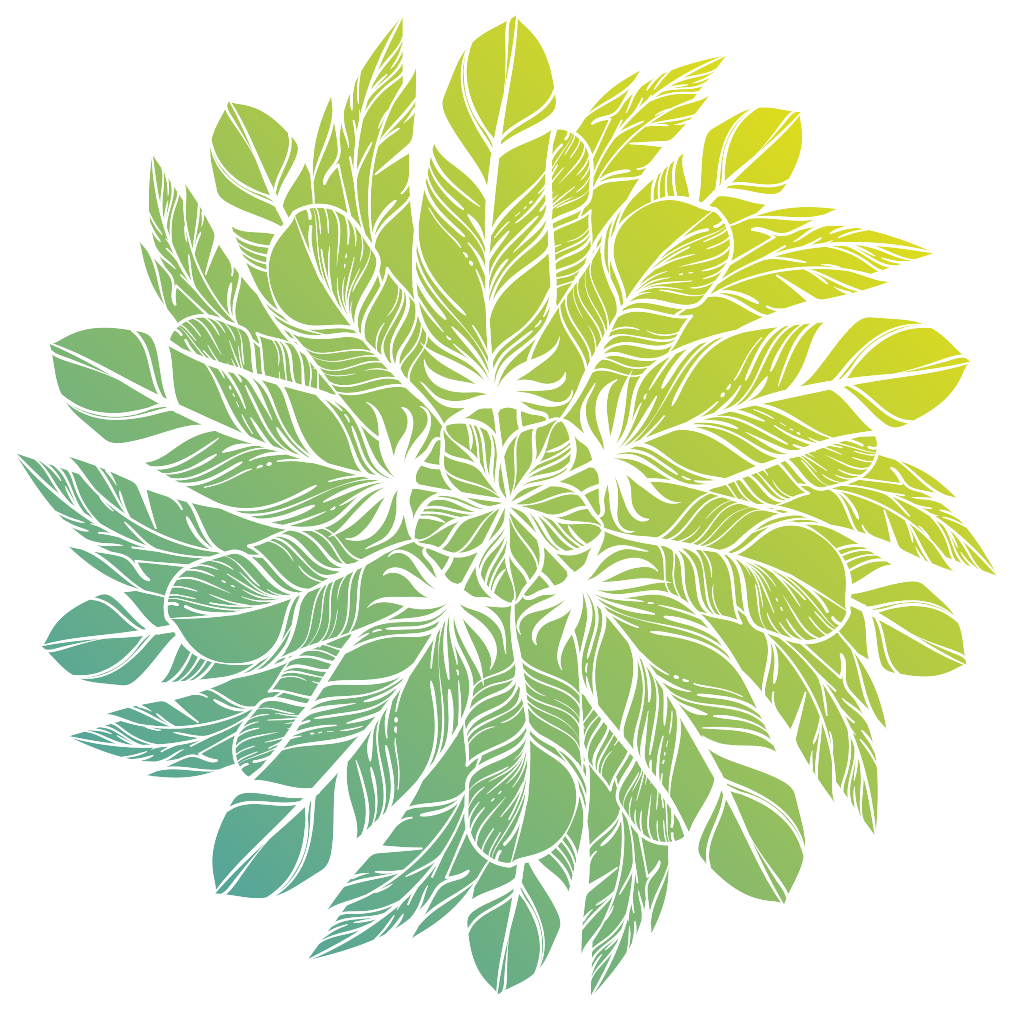 乙烯基花草地毯绿叶圆形图案 - TenStickers