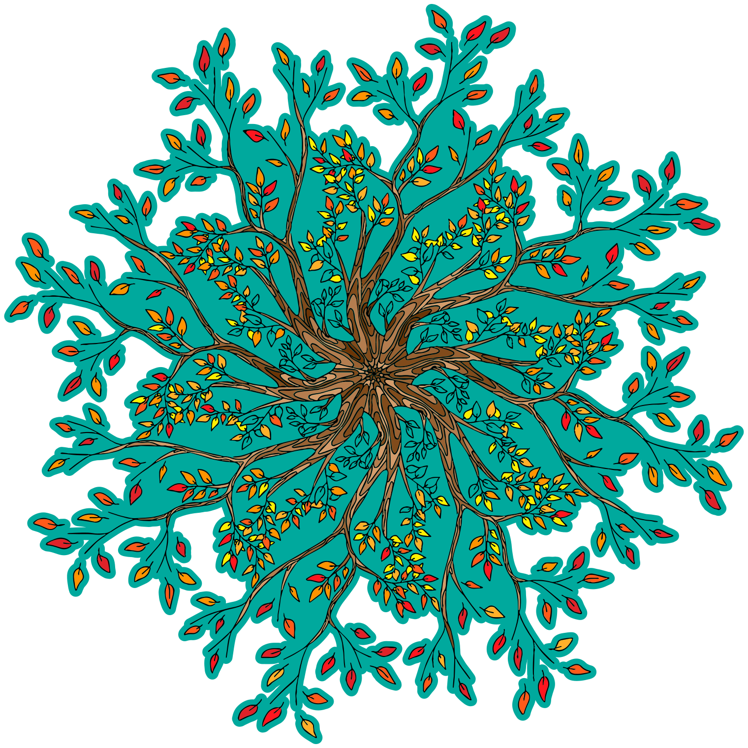 乙烯基花草地毯生动树木概念 - TenStickers