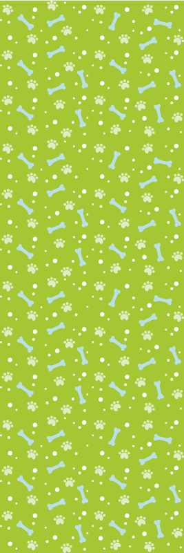 卧室乙烯基地毯，惊艳的蓝绿色狗爪图案 - TenStickers