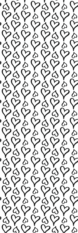 卧室乙烯基地毯黑色插图心形图标 - TenStickers