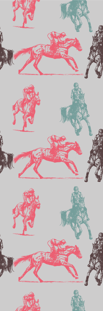 卧室乙烯基地毯不同颜色的灰色背景马图案 - TenStickers