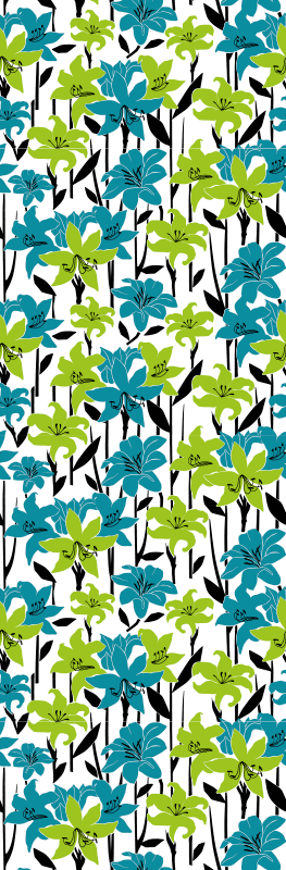 卧室乙烯基地毯花卉模板设计 - TenStickers