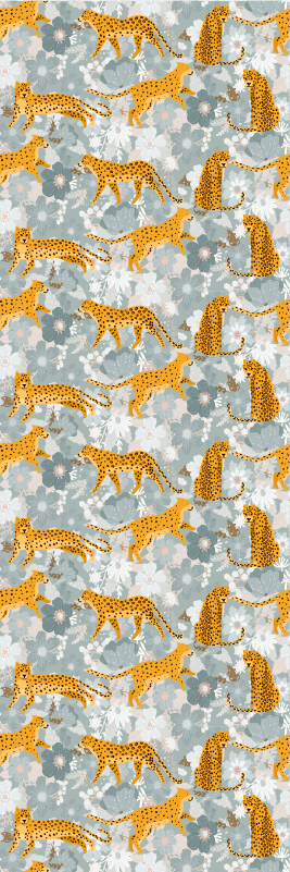 卧室乙烯基地毯手绘异域动物图案 - TenStickers