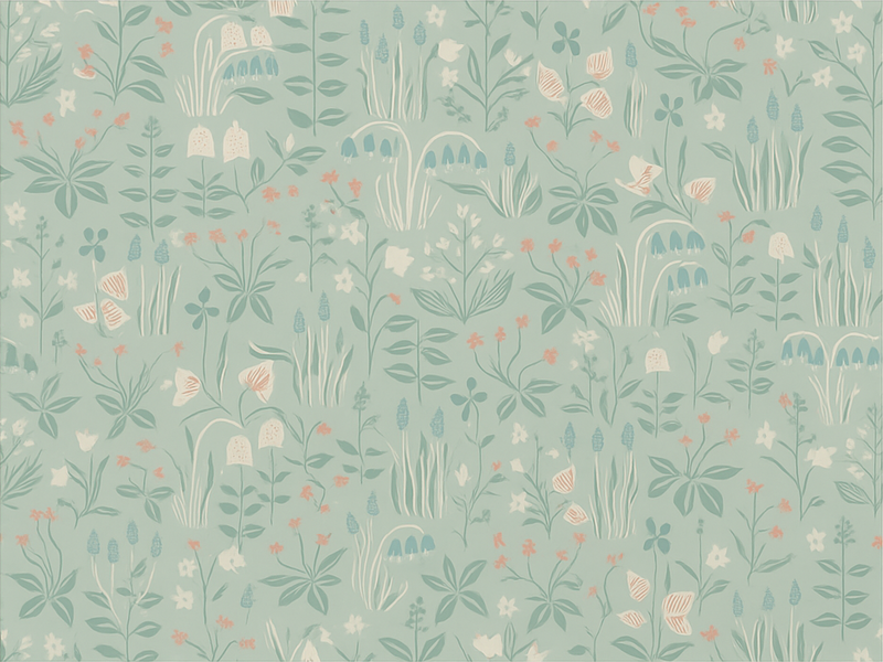 卧室乙烯基地毯北欧花卉设计 - TenStickers