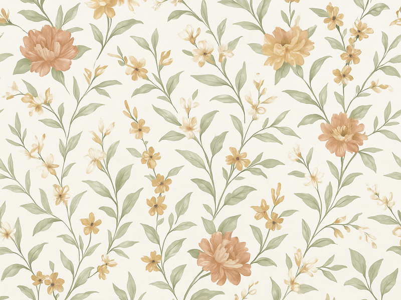 卧室乙烯基地毯亚洲花卉款式 - TenStickers