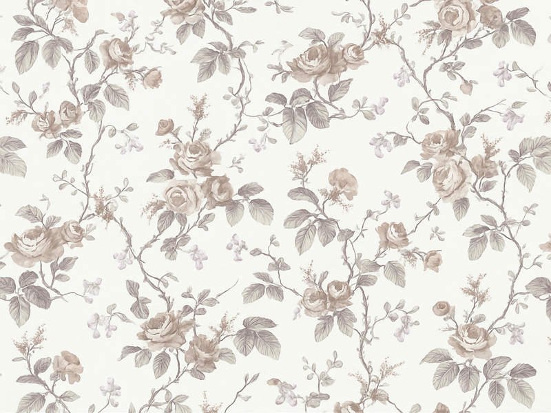 卧室乙烯基地毯复古法式花卉设计 - TenStickers