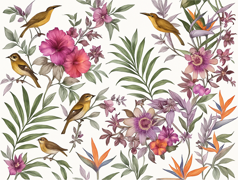 卧室乙烯基地毯色彩斑斓的森林 - TenStickers