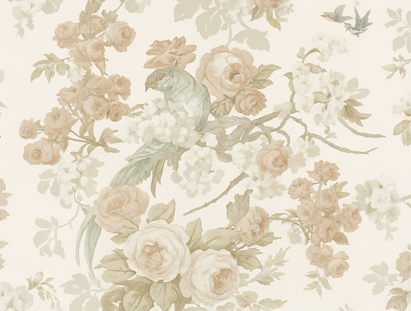 卧室乙烯基地毯复古花卉设计 - TenStickers