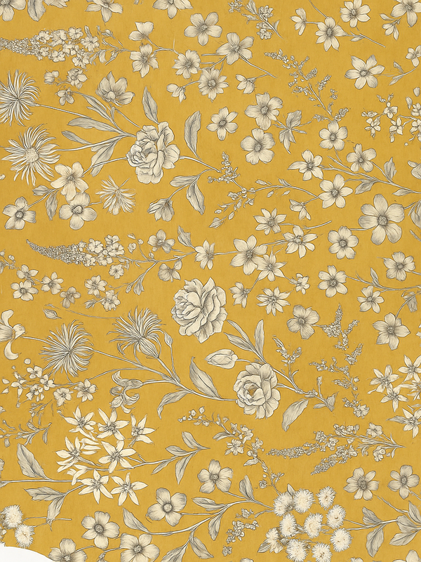 卧室乙烯基地毯复古花卉图案 - TenStickers