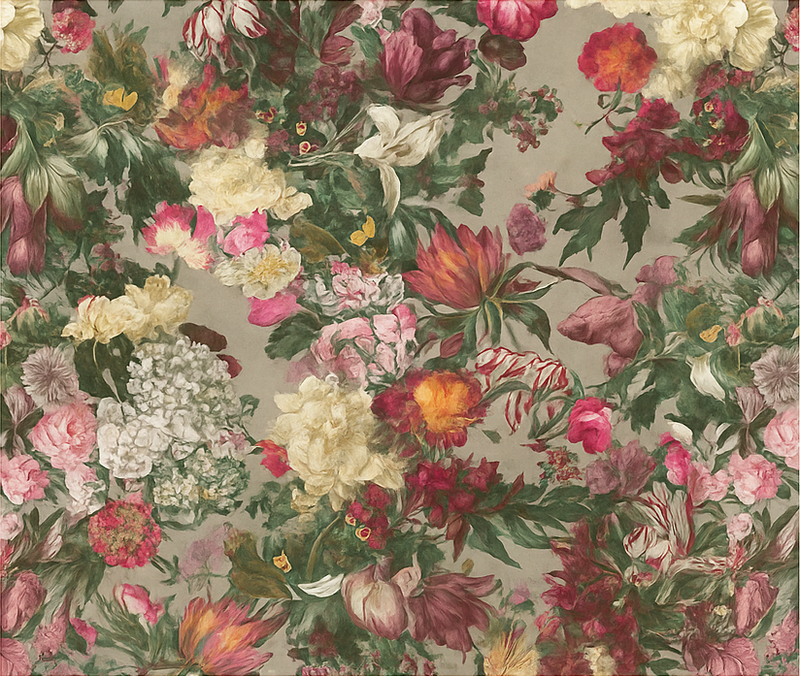 卧室乙烯基地毯复古花卉设计 - TenStickers