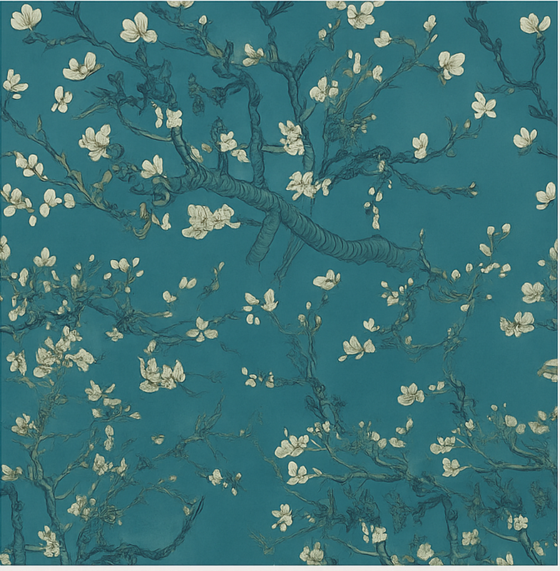 卧室乙烯基地毯深蓝色树木设计 - TenStickers