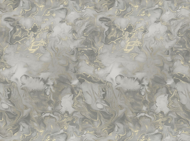 卧室乙烯基地毯灰色液态大理石金属效果 - TenStickers