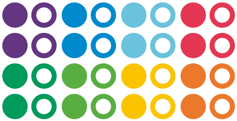 乙烯基地毯几何彩虹色圆圈 - TenStickers