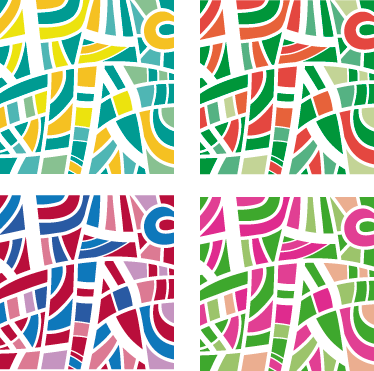 乙烯基地毯几何多彩瓷砖 - TenStickers