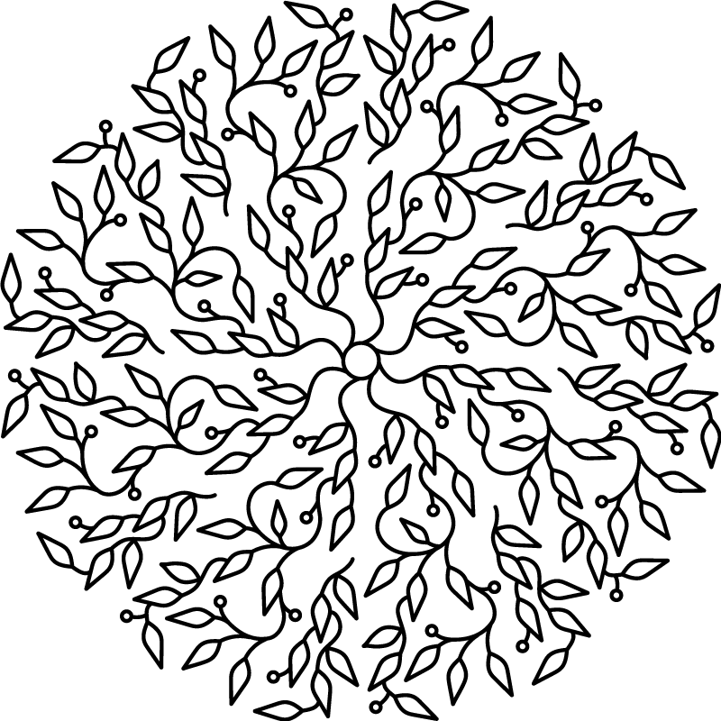 乙烯基地毯几何生命之树抽象图案 - TenStickers