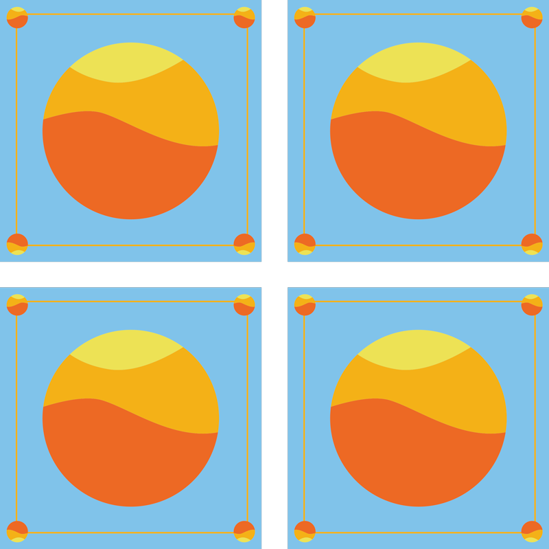 乙烯基地毯几何色彩缤纷的几何圆圈 - TenStickers