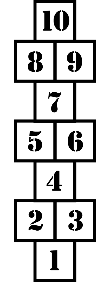 乙烯基地毯 儿童 黑白跳房子 - TenStickers