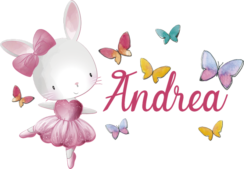 乙烯基地毯 儿童 蝴蝶环绕的芭蕾女孩 - TenStickers