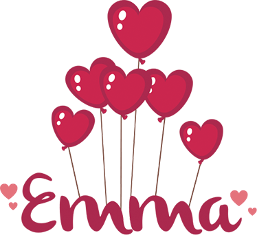 乙烯基地毯 儿童 心形气球带名字 - TenStickers