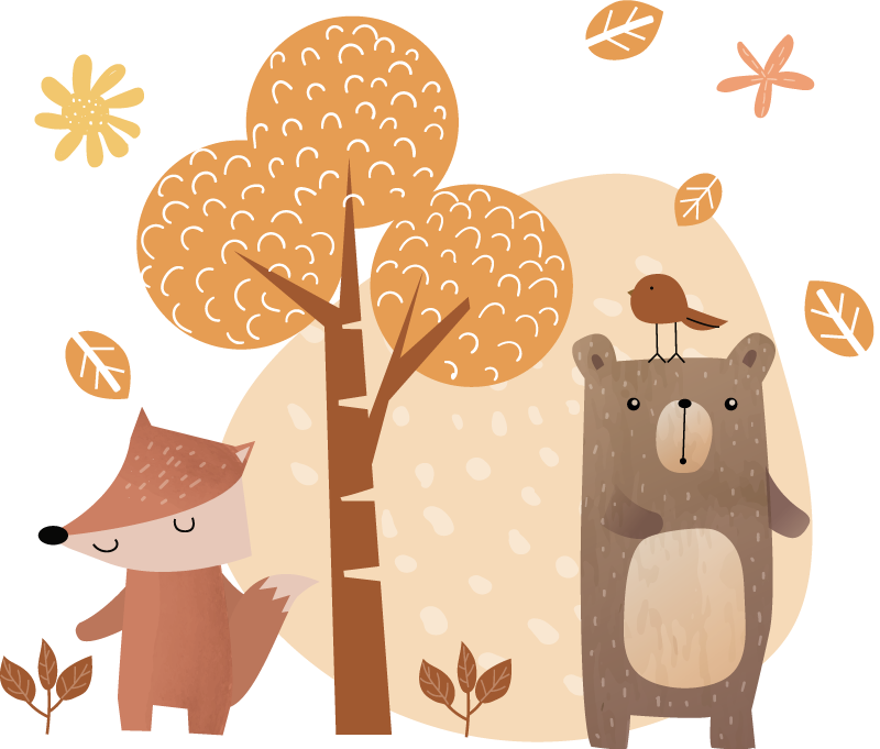 乙烯基地毯 儿童 动物与树木 - TenStickers