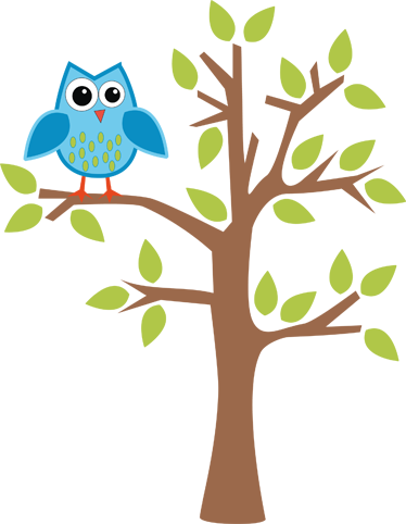 乙烯基地毯 儿童 蓝色猫头鹰树 - TenStickers