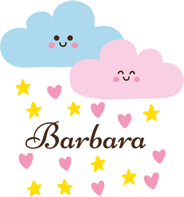 乙烯基地毯 儿童 蓝粉色云朵带名字 - TenStickers