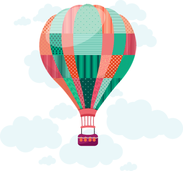 乙烯基地毯 儿童 拼布气球图案 - TenStickers