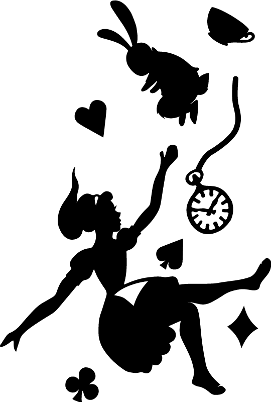 乙烯基地毯 儿童 爱丽丝与白兔 - TenStickers