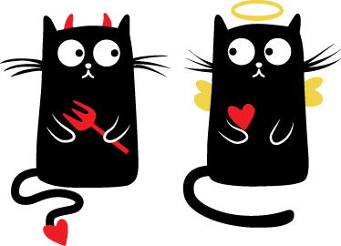 乙烯基地毯 儿童 好猫与坏猫 - TenStickers