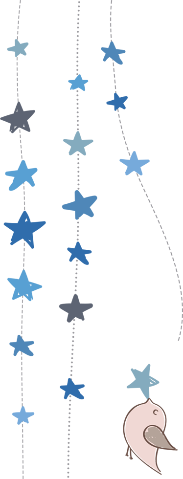 乙烯基地毯 儿童 蓝色星星与小鸟 - TenStickers