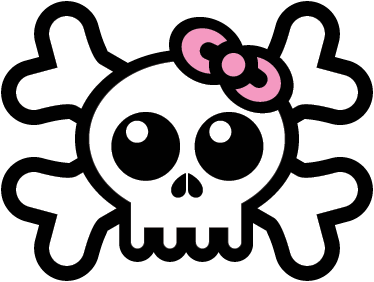 乙烯基地毯 儿童 骷髅与丝带 - TenStickers