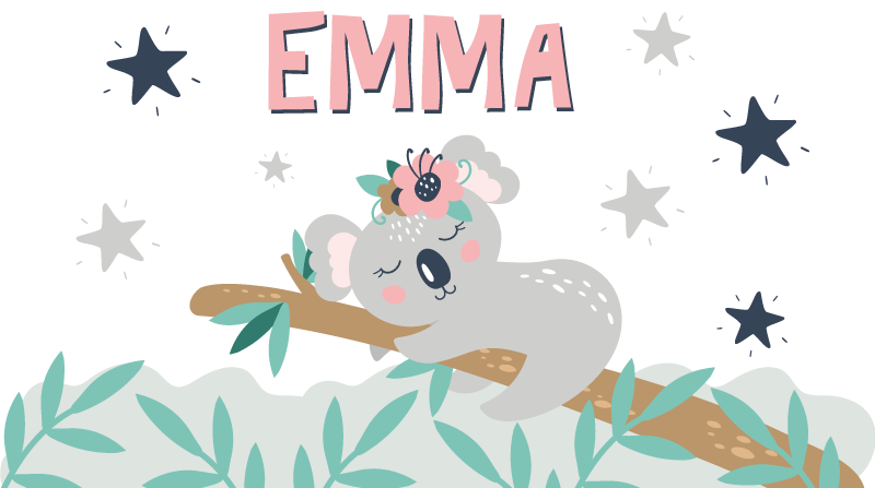 乙烯基地毯 儿童 可爱的考拉女孩姓名款 - TenStickers