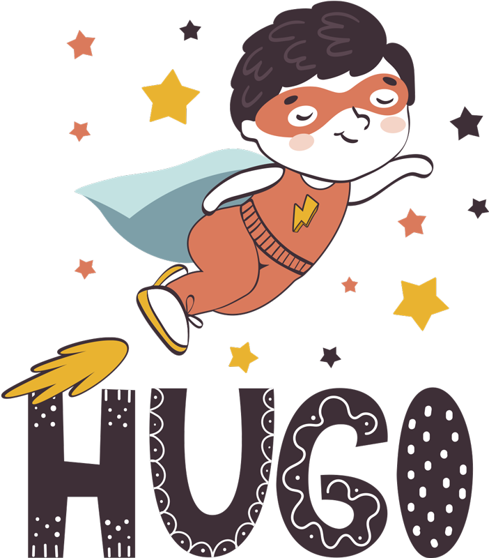 乙烯基地毯 儿童 可定制超级英雄名字 - TenStickers