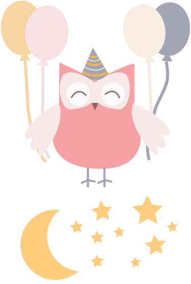 乙烯基地毯 儿童 派对猫头鹰 - TenStickers